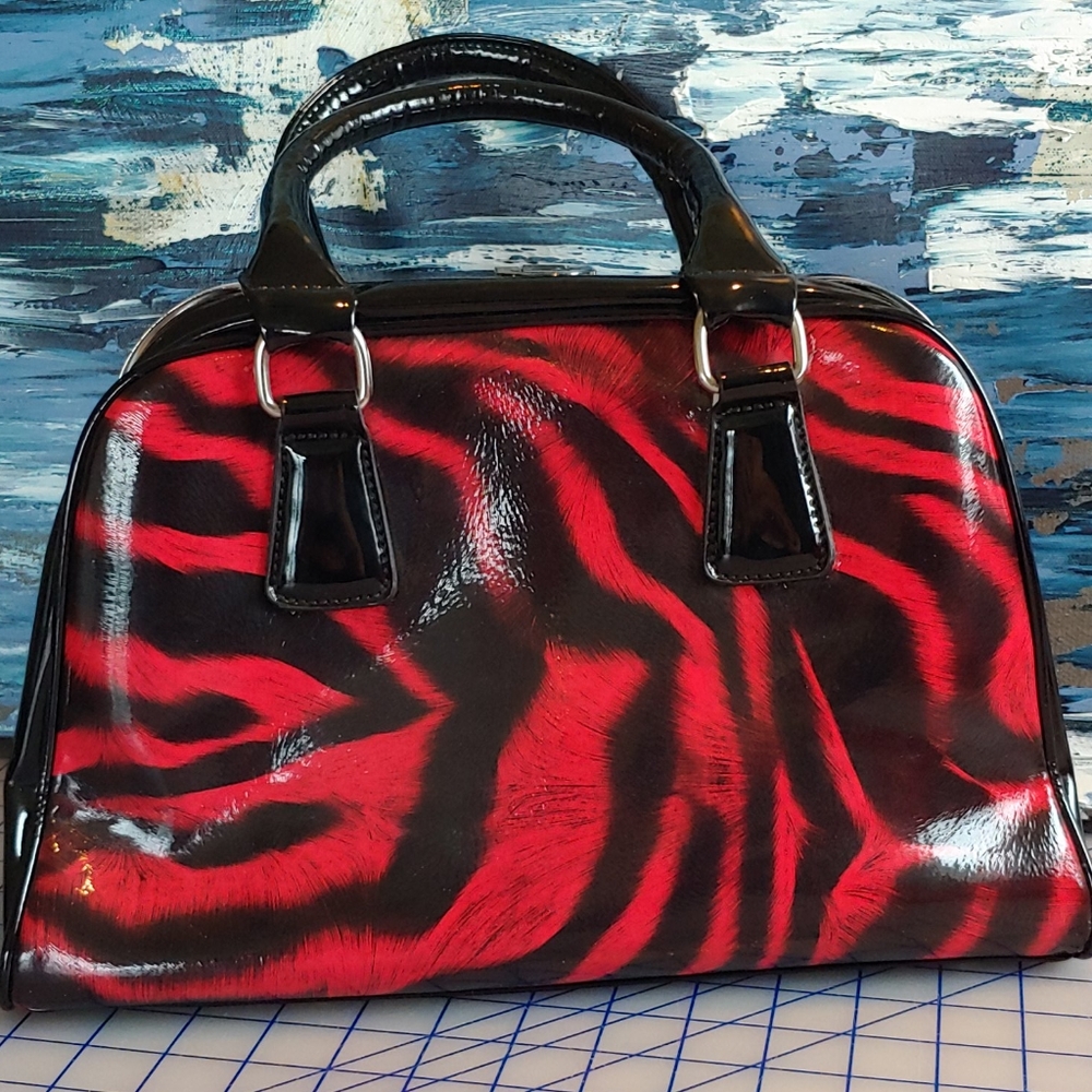 Temptation Vinyl Animal Print Bag